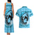 Personalized Kentucky Horse Racing Couples Matching Tank Maxi Dress and Hawaiian Shirt Beauty and The Horse Blue Version LT01