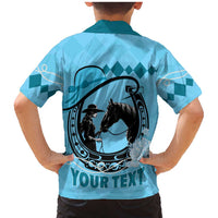 Personalized Kentucky Horse Racing Family Matching Mermaid Dress and Hawaiian Shirt Beauty and The Horse Blue Version LT01