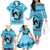 Personalized Kentucky Horse Racing Family Matching Off The Shoulder Long Sleeve Dress and Hawaiian Shirt Beauty and The Horse Blue Version LT01