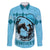 Personalized Kentucky Horse Racing Family Matching Off The Shoulder Long Sleeve Dress and Hawaiian Shirt Beauty and The Horse Blue Version LT01