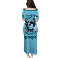 Personalized Kentucky Horse Racing Family Matching Puletasi and Hawaiian Shirt Beauty and The Horse Blue Version LT01