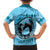 Personalized Kentucky Horse Racing Family Matching Short Sleeve Bodycon Dress and Hawaiian Shirt Beauty and The Horse Blue Version LT01