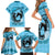 Personalized Kentucky Horse Racing Family Matching Short Sleeve Bodycon Dress and Hawaiian Shirt Beauty and The Horse Blue Version LT01