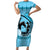 Personalized Kentucky Horse Racing Family Matching Short Sleeve Bodycon Dress and Hawaiian Shirt Beauty and The Horse Blue Version LT01