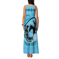 Personalized Kentucky Horse Racing Family Matching Tank Maxi Dress and Hawaiian Shirt Beauty and The Horse Blue Version LT01
