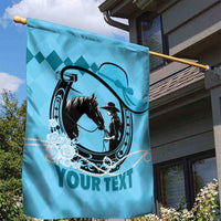 Personalized Kentucky Horse Racing Garden Flag Beauty and The Horse Blue Version LT01