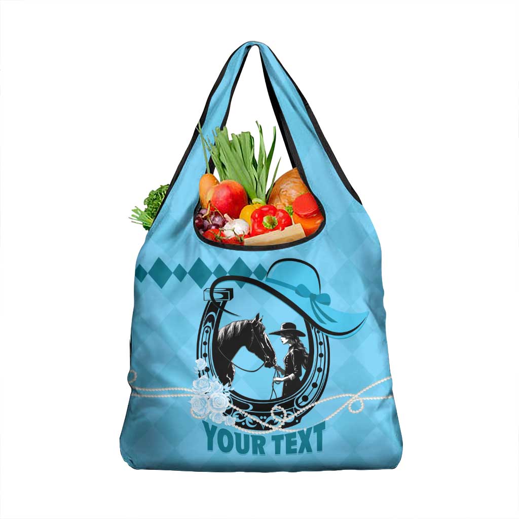 Kentucky Horse Racing Grocery Bag Beauty and The Horse Blue Version LT01