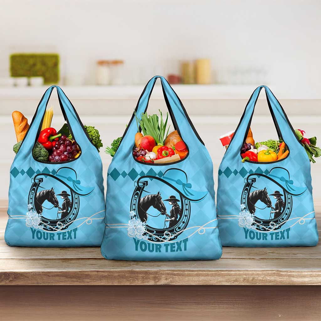 Kentucky Horse Racing Grocery Bag Beauty and The Horse Blue Version LT01
