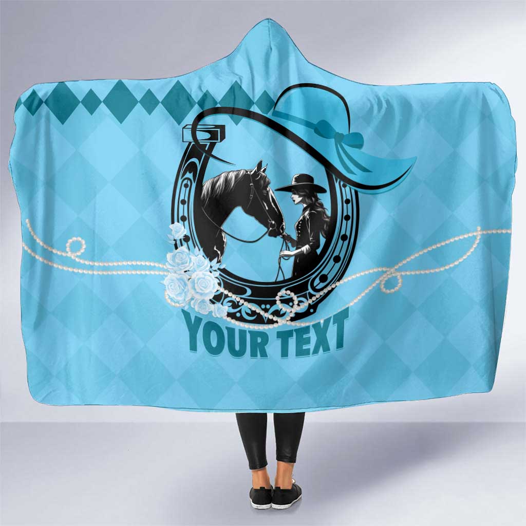 Personalized Kentucky Horse Racing 2024 Hooded Blanket Beauty and The Horse Blue Version