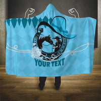 Personalized Kentucky Horse Racing Hooded Blanket Beauty and The Horse Blue Version LT01