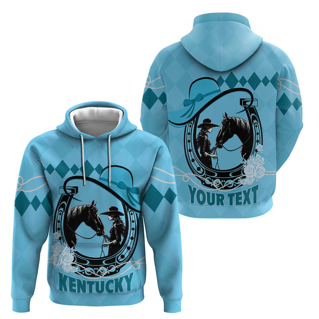 Personalized Kentucky Horse Racing Hoodie Beauty and The Horse Blue Version LT01