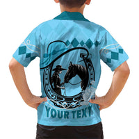 Personalized Kentucky Horse Racing Kid Hawaiian Shirt Beauty and The Horse Blue Version LT01