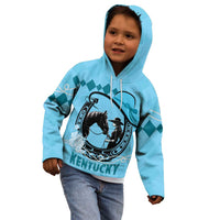 Personalized Kentucky Horse Racing Kid Hoodie Beauty and The Horse Blue Version LT01