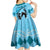 Personalized Kentucky Horse Racing Kid Short Sleeve Dress Beauty and The Horse Blue Version LT01