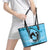 Personalized Kentucky Horse Racing Leather Tote Bag Beauty and The Horse Blue Version LT01