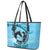 Personalized Kentucky Horse Racing Leather Tote Bag Beauty and The Horse Blue Version LT01
