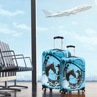 Personalized Kentucky Horse Racing Luggage Cover Beauty and The Horse Blue Version LT01