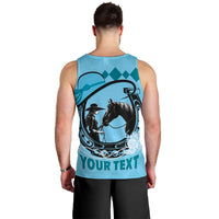 Personalized Kentucky Horse Racing Men Tank Top Beauty and The Horse Blue Version LT01
