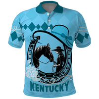 Personalized Kentucky Horse Racing Polo Shirt Beauty and The Horse Blue Version LT01