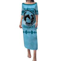 Personalized Kentucky Horse Racing Puletasi Beauty and The Horse Blue Version LT01