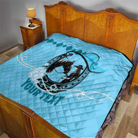 Personalized Kentucky Horse Racing Quilt Beauty and The Horse Blue Version LT01