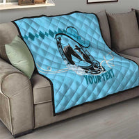 Personalized Kentucky Horse Racing Quilt Beauty and The Horse Blue Version LT01