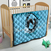 Personalized Kentucky Horse Racing Quilt Beauty and The Horse Blue Version LT01