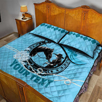 Personalized Kentucky Horse Racing Quilt Bed Set Beauty and The Horse Blue Version LT01