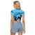 Personalized Kentucky Horse Racing Raglan Cropped T Shirt Beauty and The Horse Blue Version LT01