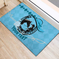 Personalized Kentucky Horse Racing Rubber Doormat Beauty and The Horse Blue Version LT01