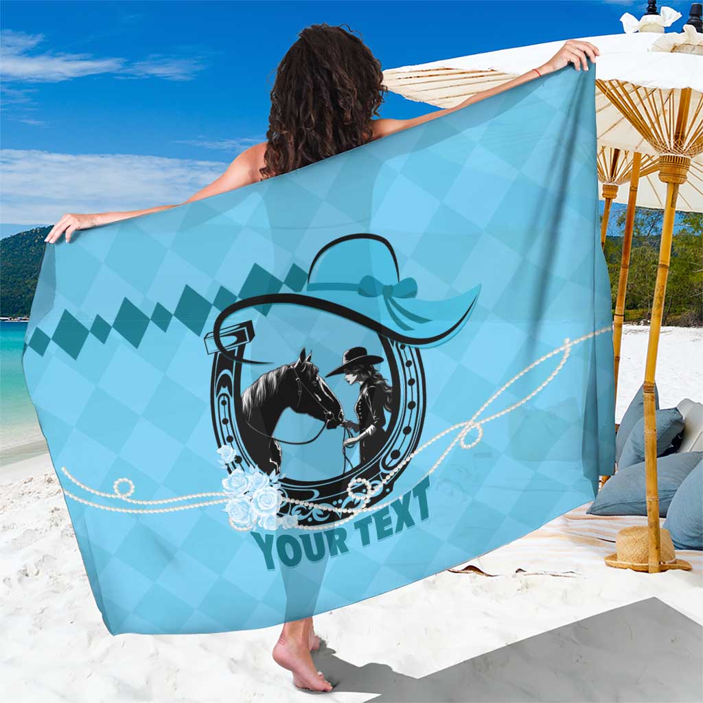 Personalized Kentucky Horse Racing Sarong Beauty and The Horse Blue Version LT01