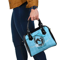 Personalized Kentucky Horse Racing Shoulder Handbag Beauty and The Horse Blue Version LT01