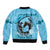 Personalized Kentucky Horse Racing Sleeve Zip Bomber Jacket Beauty and The Horse Blue Version LT01