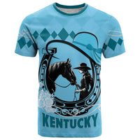 Personalized Kentucky Horse Racing T Shirt Beauty and The Horse Blue Version LT01