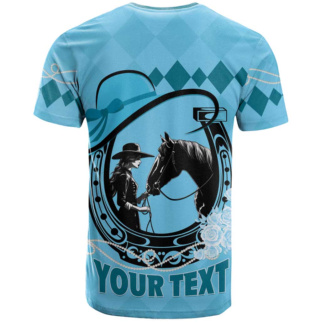Personalized Kentucky Horse Racing T Shirt Beauty and The Horse Blue Version LT01
