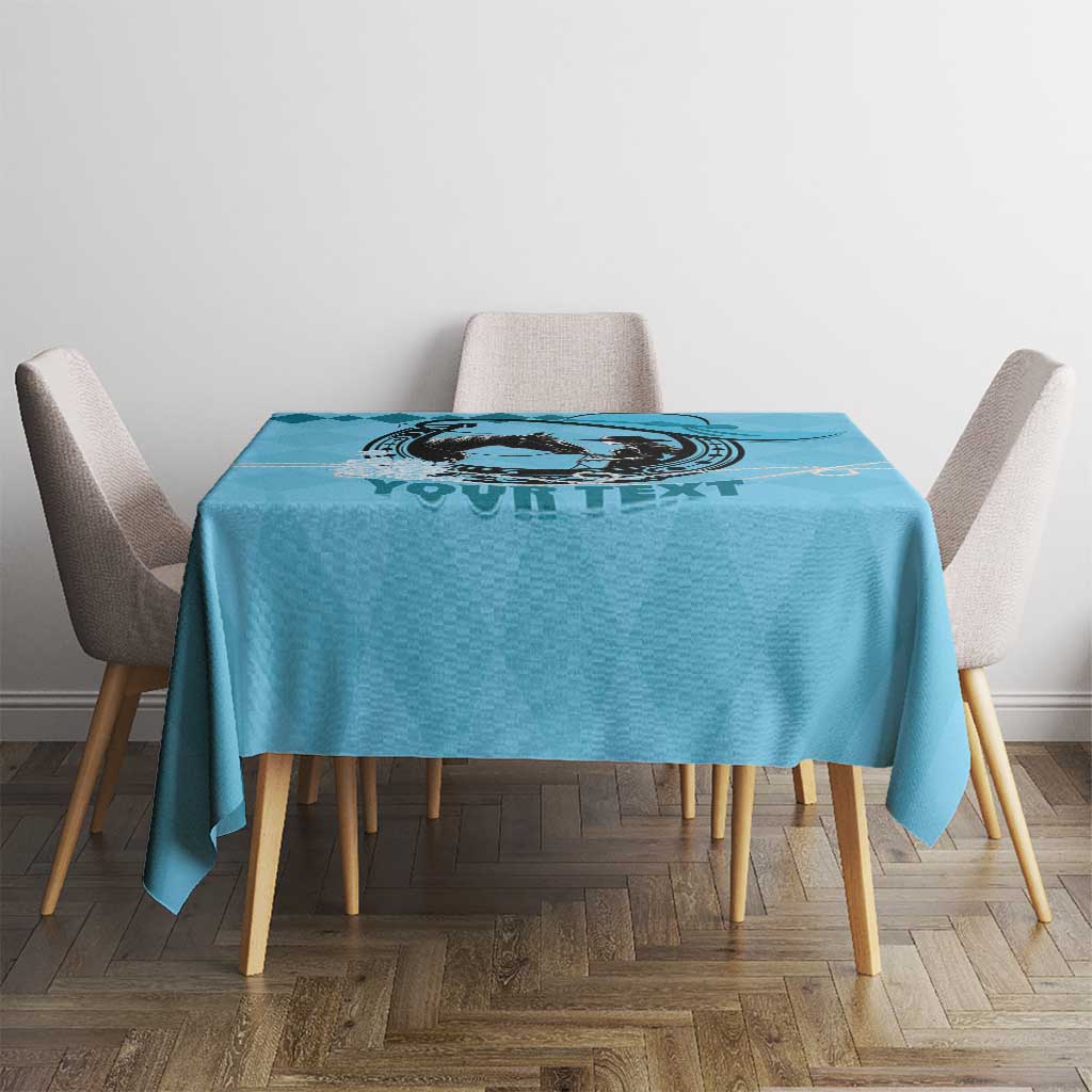 Personalized Kentucky Horse Racing Tablecloth Beauty and The Horse Blue Version LT01