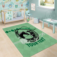 Personalized Kentucky Horse Racing Area Rug Beauty and The Horse Green Version LT01