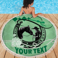 Personalized Kentucky Horse Racing Beach Blanket Beauty and The Horse Green Version LT01