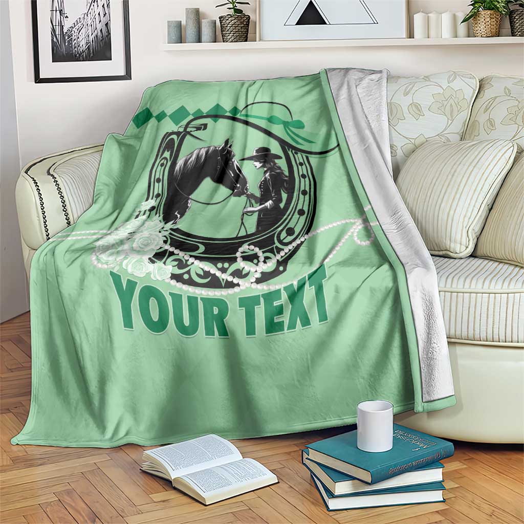 Personalized Kentucky Horse Racing Blanket Beauty and The Horse Green Version LT01