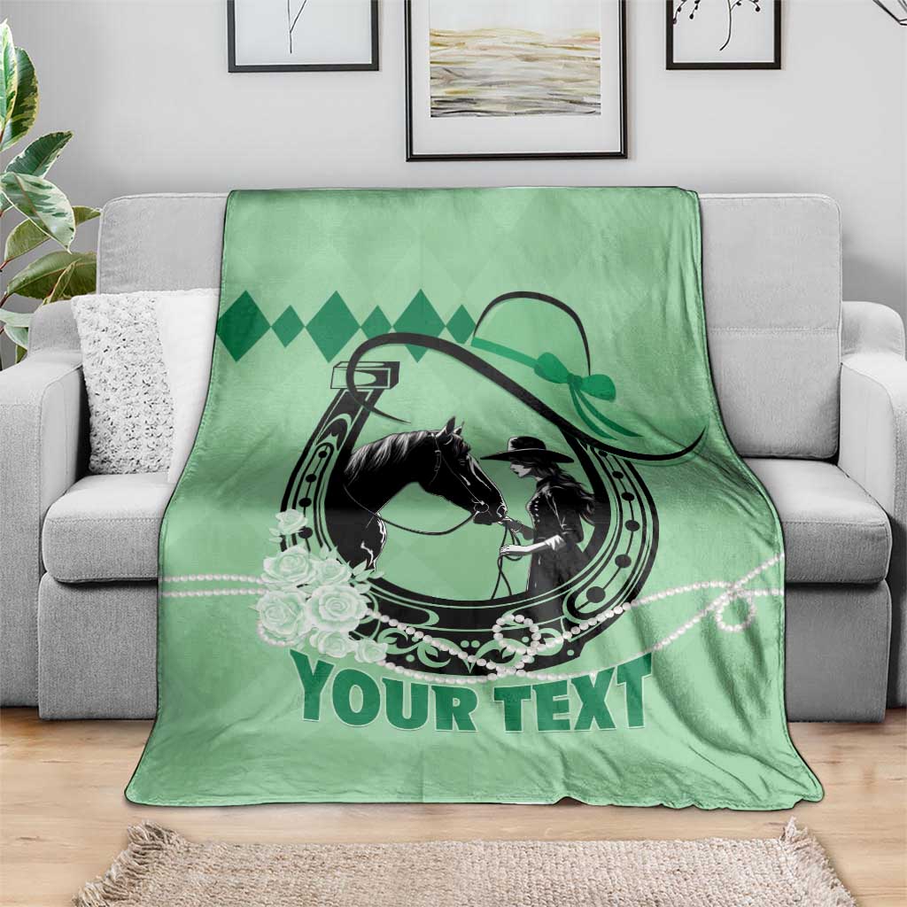 Personalized Kentucky Horse Racing Blanket Beauty and The Horse Green Version LT01