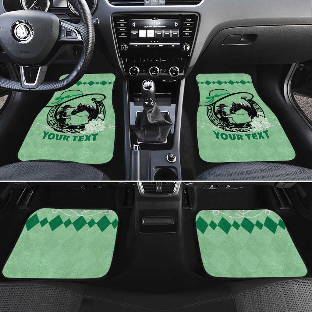 Personalized Kentucky Horse Racing Car Mats Beauty and The Horse Green Version LT01