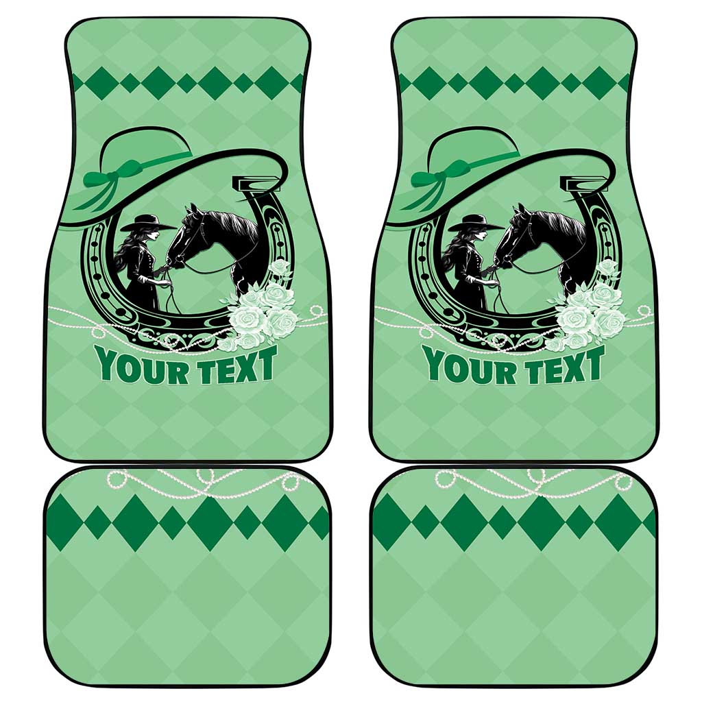 Personalized Kentucky Horse Racing Car Mats Beauty and The Horse Green Version LT01