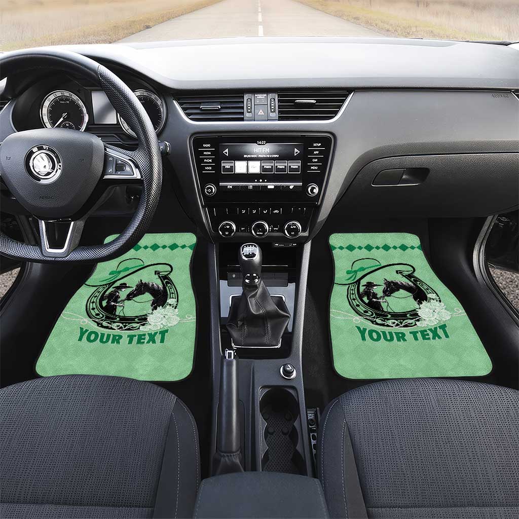 Personalized Kentucky Horse Racing Car Mats Beauty and The Horse Green Version LT01