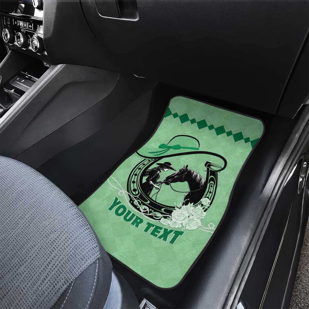 Personalized Kentucky Horse Racing Car Mats Beauty and The Horse Green Version LT01