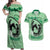 Personalized Kentucky Horse Racing Couples Matching Off Shoulder Maxi Dress and Hawaiian Shirt Beauty and The Horse Green Version LT01