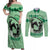 Personalized Kentucky Horse Racing Couples Matching Off Shoulder Maxi Dress and Long Sleeve Button Shirt Beauty and The Horse Green Version LT01
