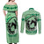 Personalized Kentucky Horse Racing Couples Matching Off Shoulder Maxi Dress and Long Sleeve Button Shirt Beauty and The Horse Green Version LT01