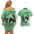 Personalized Kentucky Horse Racing Couples Matching Off Shoulder Short Dress and Hawaiian Shirt Beauty and The Horse Green Version LT01