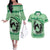 Personalized Kentucky Horse Racing Couples Matching Off The Shoulder Long Sleeve Dress and Hawaiian Shirt Beauty and The Horse Green Version LT01