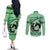 Personalized Kentucky Horse Racing Couples Matching Off The Shoulder Long Sleeve Dress and Long Sleeve Button Shirt Beauty and The Horse Green Version LT01